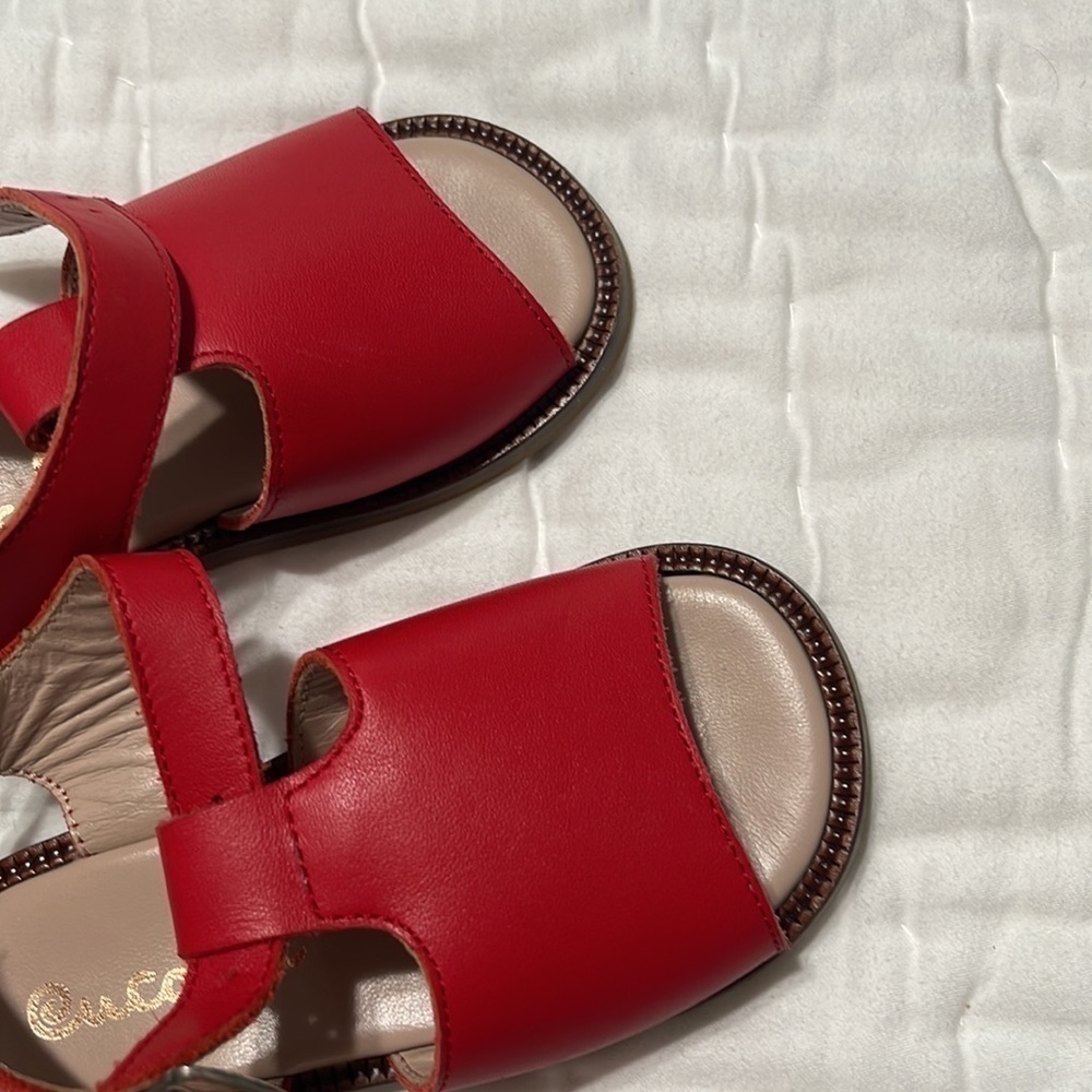 RED LEATHER CLASSIC SANDALS - Picture 8 of 8